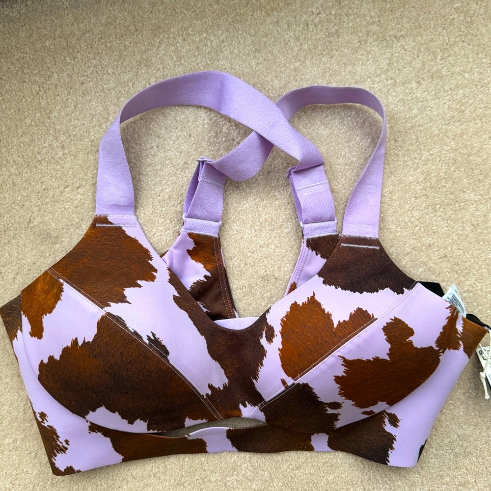 Adidas + Ivy Park Sz M Bra NWT Rodeo Purple Cowhide Print
